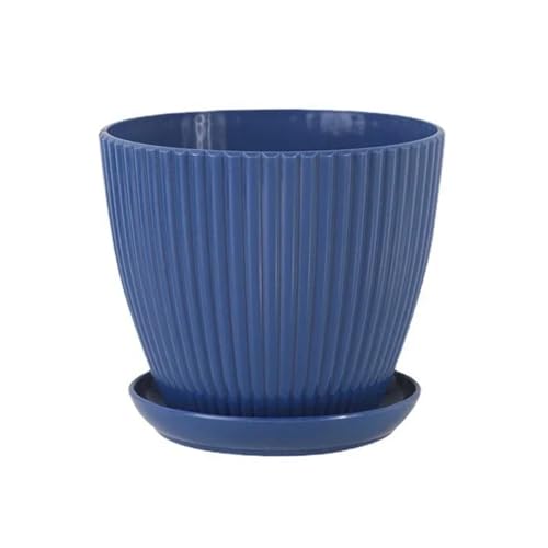 WXBCDS Sukkulenten Töpfe Kunststoff Blumentopf Sukkulenten Pflanzer mit Tablett Desktop-Dekoration(Blue,L 13X11X10CM) von WXBCDS