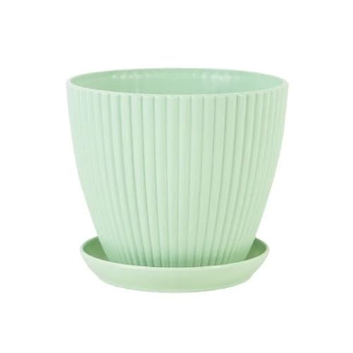 WXBCDS Sukkulenten Töpfe Kunststoff Blumentopf Sukkulenten Pflanzer mit Tablett Desktop-Dekoration(Green 2,S 9X8X7.5CM) von WXBCDS