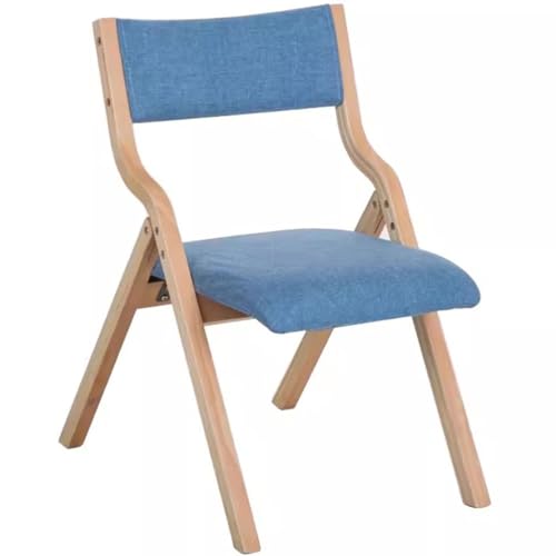 Abnehmbarer Büro-Klappstuhl, Tragbarer Klappbarer Stuhl für den Heimgebrauch, Minimalistischer Küchenklappstuhl aus Holz (Color : Blau, S : 48.5 * 46 * 76.5 cm) von WXBHOZ