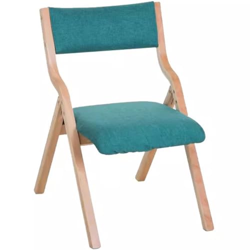 Abnehmbarer Büro-Klappstuhl, Tragbarer Klappbarer Stuhl für den Heimgebrauch, Minimalistischer Küchenklappstuhl aus Holz (Color : Dark Cyan, S : 48.5 * 46 * 76.5 cm) von WXBHOZ