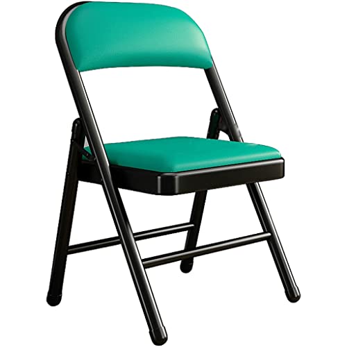 Robuster und Stabiler Klappstuhl für zu Hause, Leichter und bequemer Stuhl mit Rückenlehne, Faltbarer und tragbarer Aktivitätsstuhl, einfach zu verstauende Esszimmerstühle(Color:Black Green*2) von WXBHOZ