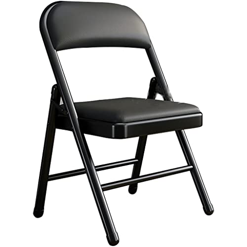 Robuster und Stabiler Klappstuhl für zu Hause, Leichter und bequemer Stuhl mit Rückenlehne, Faltbarer und tragbarer Aktivitätsstuhl, einfach zu verstauende Esszimmerstühle(Color:Schwarz) von WXBHOZ