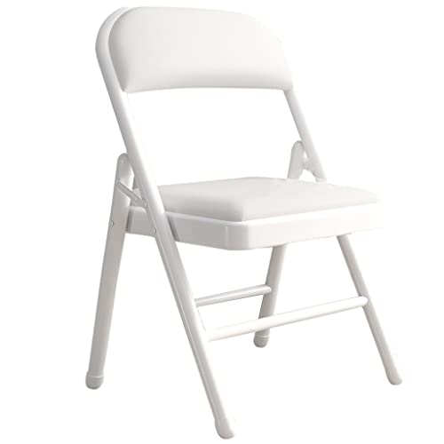 Robuster und Stabiler Klappstuhl für zu Hause, Leichter und bequemer Stuhl mit Rückenlehne, Faltbarer und tragbarer Aktivitätsstuhl, einfach zu verstauende Esszimmerstühle(Color:Weiß) von WXBHOZ