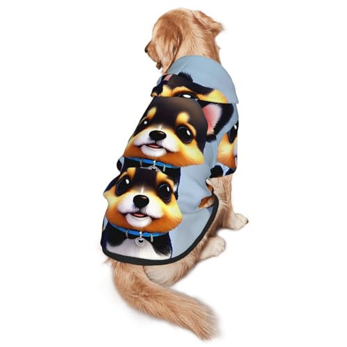 Card Love Fancy Puppy M Hunde-Kapuzenpullover, warm und leicht, geeignet für Haustiere im Herbst und Winter von WXCJWD