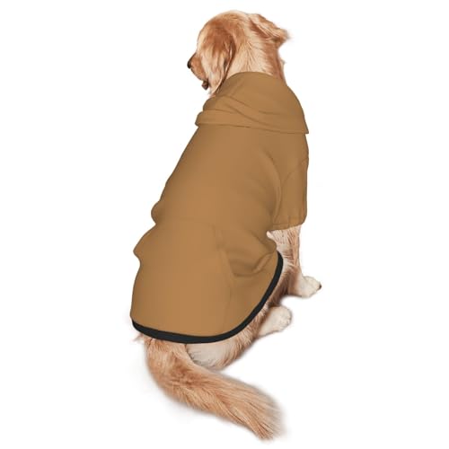 Einfarbiger brauner Hunde-Kapuzenpullover Größe M, warm und leicht, geeignet für Haustiere im Herbst und Winter von WXCJWD