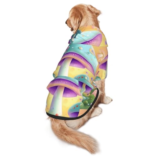 Fantasy Mushroom M Hunde-Kapuzenpullover, warm und leicht, geeignet für Haustiere im Herbst und Winter von WXCJWD