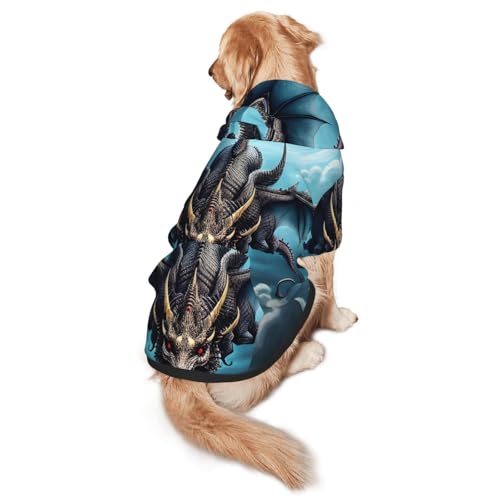 Flying Dragon L Hunde-Kapuzenpullover, warm und leicht, geeignet für Haustiere im Herbst und Winter von WXCJWD