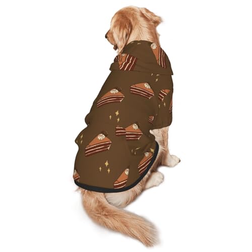 Hunde-Kapuzenpullover, Schokoladenquadrate Kuchen, Größe XXL, warm und leicht, geeignet für Haustiere im Herbst und Winter von WXCJWD