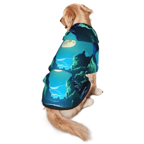 Hunde-Kapuzenpullover Water Moon Cave, Größe XXL, warm und leicht, geeignet für Haustiere im Herbst und Winter von WXCJWD