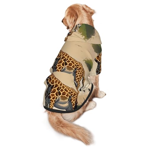 Hunde-Kapuzenpullover für Mutter und Kind, Giraffe, Größe XL, warm und leicht, geeignet für Haustiere im Herbst und Winter von WXCJWD