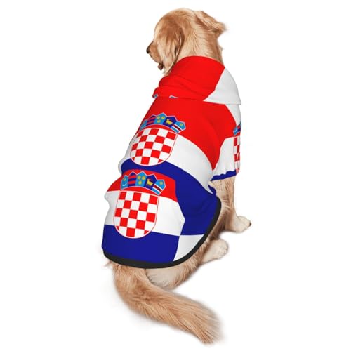 Hunde-Kapuzenpullover mit Flagge der Republik Kroatien, Größe M, warm und leicht, geeignet für Haustiere im Herbst und Winter von WXCJWD