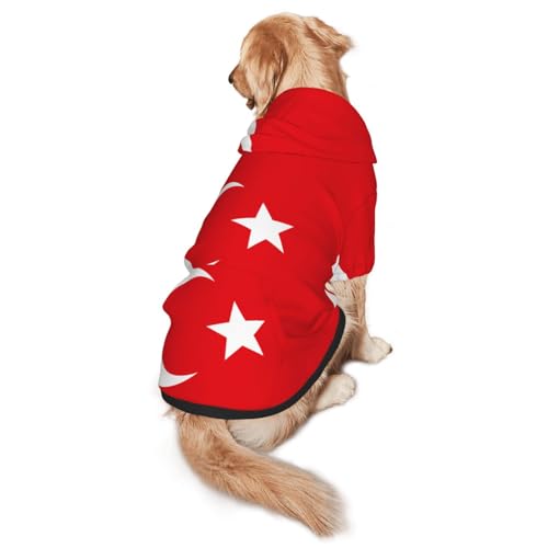 Hunde-Kapuzenpullover mit Flagge der Türkei, Größe XXL, warm und leicht, geeignet für Haustiere im Herbst und Winter von WXCJWD