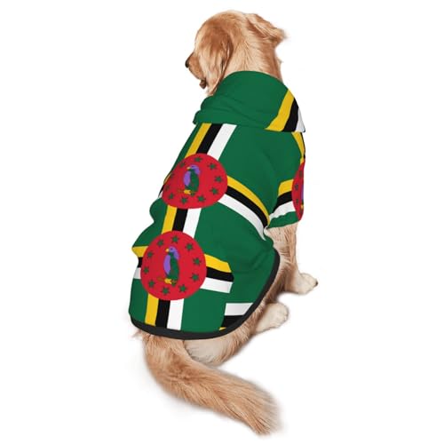 Hunde-Kapuzenpullover mit Flagge des Commonwealth of Dominica M, warm und leicht, geeignet für Haustiere im Herbst und Winter von WXCJWD