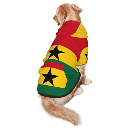 Hunde-Kapuzenpullover mit Flagge von Ghana, Größe S, warm und leicht, geeignet für Haustiere im Herbst und Winter von WXCJWD