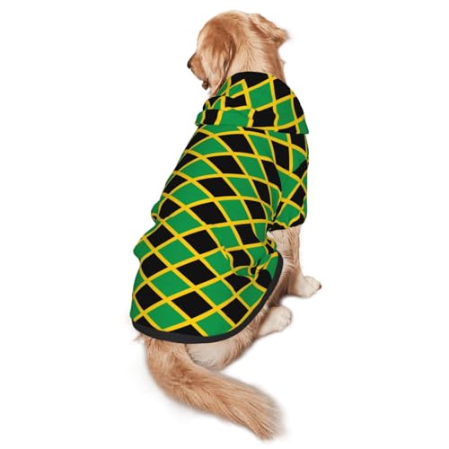 Hunde-Kapuzenpullover mit Flagge von Jamaika, Größe L, warm und leicht, geeignet für Haustiere im Herbst und Winter von WXCJWD