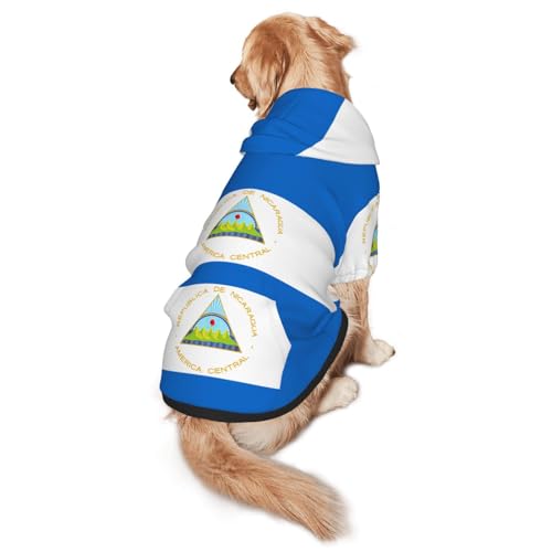 Hunde-Kapuzenpullover mit Flagge von Nicaragua, Größe S, warm und leicht, geeignet für Haustiere im Herbst und Winter von WXCJWD