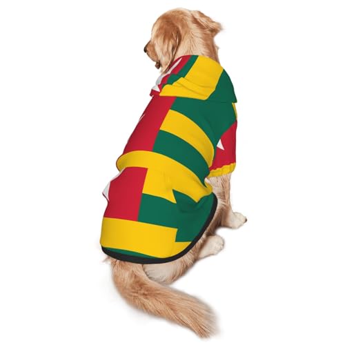 Hunde-Kapuzenpullover mit Flagge von Togo, Größe XL, warm und leicht, geeignet für Haustiere im Herbst und Winter von WXCJWD