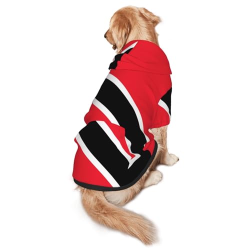 Hunde-Kapuzenpullover mit Flagge von Trinidad und Tobago, Größe XXL, warm und leicht, geeignet für Haustiere im Herbst und Winter von WXCJWD