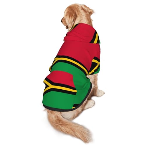Hunde-Kapuzenpullover mit Flagge von Vanuatu, Größe XXL, warm und leicht, geeignet für Haustiere im Herbst und Winter von WXCJWD