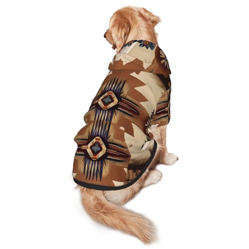 Hunde-Kapuzenpullover mit Indianer-Muster, Größe XXL, warm und leicht, geeignet für Haustiere im Herbst und Winter von WXCJWD