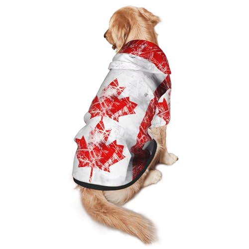 Hunde-Kapuzenpullover mit Kanada-Flagge, Größe XXL, warm und leicht, geeignet für Haustiere im Herbst und Winter von WXCJWD