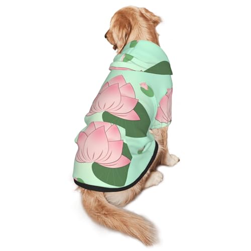 Hunde-Kapuzenpullover mit Lotusblumen, die darauf warten, zu blühen, Größe XL, warm und leicht, geeignet für Haustiere im Herbst und Winter von WXCJWD