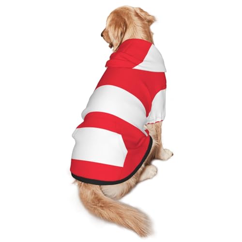 Hunde-Kapuzenpullover mit Österreichischer Flagge, Größe M, warm und leicht, geeignet für Haustiere im Herbst und Winter von WXCJWD