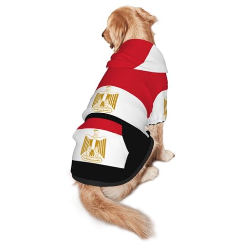 Hunde-Kapuzenpullover mit ägyptischer Flagge, Größe XL, warm und leicht, geeignet für Haustiere im Herbst und Winter von WXCJWD