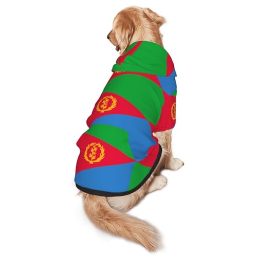 Hunde-Kapuzenpullover mit eritreischer Flagge, Größe XL, warm und leicht, geeignet für Haustiere im Herbst und Winter von WXCJWD