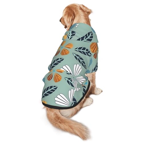 Hunde-Kapuzenpullover mit hellfarbigem Blumenmuster, warm und leicht, geeignet für Haustiere im Herbst und Winter von WXCJWD