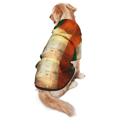 Hunde-Kapuzenpullover mit irischer Flagge, Größe XL, warm und leicht, geeignet für Haustiere im Herbst und Winter von WXCJWD