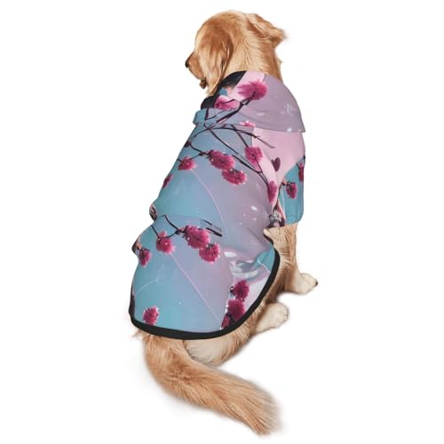 Hunde-Kapuzenpullover mit kleinen rosa Blumen, warm und leicht, geeignet für Haustiere im Herbst und Winter Hunde-Kapuzenpullover mit kleinen rosa Blumen, warm und leicht, geeignet für Haustiere im Herbst und Winter von WXCJWD