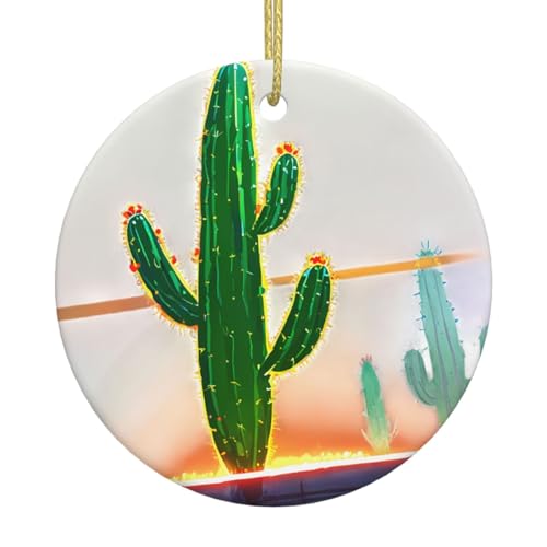 Lange Kaktus-Weihnachts-Keramik-Ornamente, perfekt für Büros, Wohnzimmer oder Schlafzimmer von WXCJWD