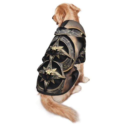 Magical Design Hunde-Kapuzenpullover mit nordischem Runen-Kompass, Größe L, warm und leicht, geeignet für Haustiere im Herbst und Winter von WXCJWD
