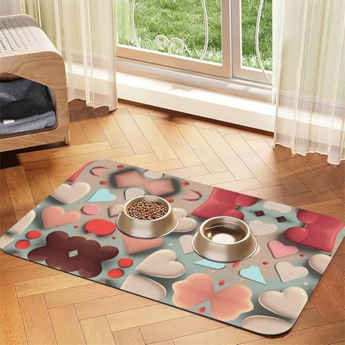 Saugfähige Leder-Tischdecke mit Liebesmuster, geeignet für Hunde oder Katzen von WXCJWD
