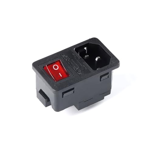 5PCS AC-01 AC-14-F16 Steckdose 250V Rocker Schalter Messing 10A Einlass Stecker Stecker Computer Montieren Outlet Mit sicherung(AC-01 KCD1) von WXCQCIHV