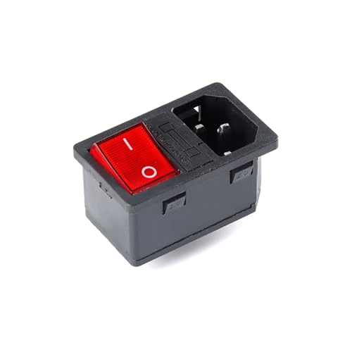 5PCS AC-01 AC-14-F16 Steckdose 250V Rocker Schalter Messing 10A Einlass Stecker Stecker Computer Montieren Outlet Mit sicherung(AC-14-F16 KCD4) von WXCQCIHV