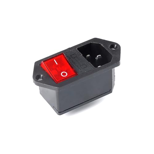 5PCS AC-01 AC-14-F16 Steckdose 250V Rocker Schalter Messing 10A Einlass Stecker Stecker Computer Montieren Outlet Mit sicherung(AC-14-F16C KCD4) von WXCQCIHV