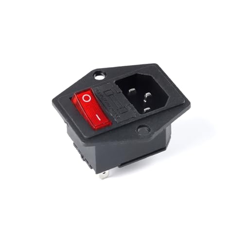5PCS AC-01 AC-14-F16 Steckdose 250V Rocker Schalter Messing 10A Einlass Stecker Stecker Computer Montieren Outlet Mit sicherung(AC-14-F18 KCD3) von WXCQCIHV