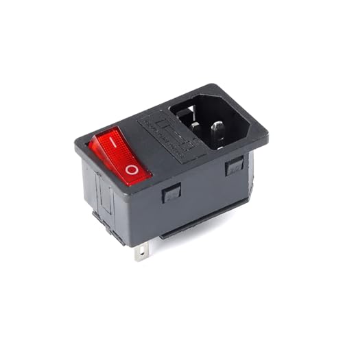 5PCS AC-01 AC-14-F16 Steckdose 250V Rocker Schalter Messing 10A Einlass Stecker Stecker Computer Montieren Outlet Mit sicherung(AC-14-F19 KCD3) von WXCQCIHV