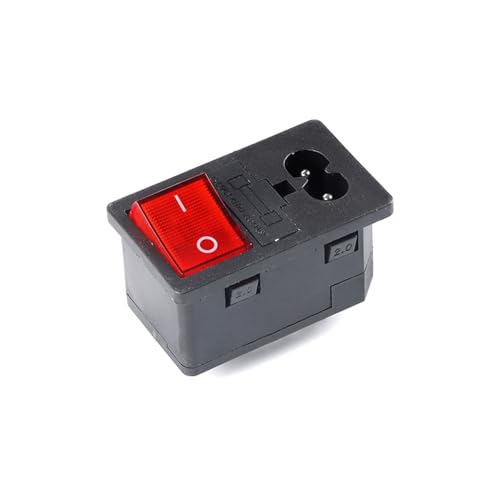 5PCS AC-01 AC-14-F16 Steckdose 250V Rocker Schalter Messing 10A Einlass Stecker Stecker Computer Montieren Outlet Mit sicherung(DB-8-8 KCD4) von WXCQCIHV