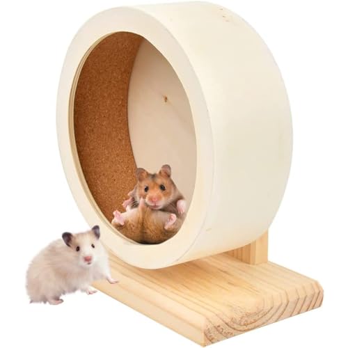 Holz-Hamster-Übungsrad, geräuschloses Holz-Übungsrad für kleine Haustiere, geräuschloses Hamster-Laufrad, Igel-Rad, Meerschweinchen-Rad für Hamster, Rennmäuse, Mäuse, Meerschweinchen und andere kleine von WXEBQHZ