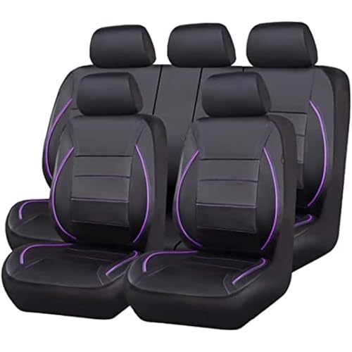 WXEXUDIN 5 Sitzer Auto Sitzbezüge Sets Für Mazda 2 (2019-2022), Allwetter Vordersitze Und Rückbank Autositz Schonbezug Atmungsaktiv Innenraum Zubehör,Purple von WXEXUDIN