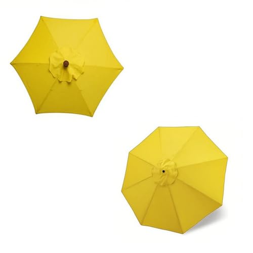 Sonnenschirm Ersatzbezug Terrassenschirm Ersatzdach, 3.0 2.5 2.3 2.0 2.7 3.5 M Wasserdicht Langlebig Regenschirm Ersatz Stoff, Patioschirm Ersatz Abdeckung 6/8 Rippen(Yellow) von WXGZSKLV