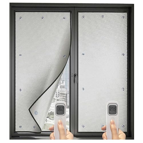 WXGZSKLV Rückstandslose Wärmeisolierung Reflektierende Fensterfolie, Aluminisierte Isolierfolie, Sonnenschutzfolie mit Saugnapf für Fenster Innen oder Außen Käte oder Hitze Schutz(95cm x 120cm) von WXGZSKLV
