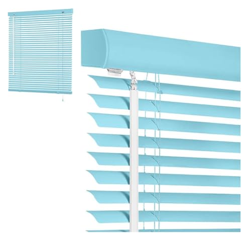 WXGZSKLV Verdunkelung Jalousie Alu-Jalousie 35 45 60 80 110 125 150 160 200 185 cm, 25 mm Lamellen Sichtschutz Aluminium Jalousien, Horizontal Jalousetten für Fenster und Türen(Dark Blue) von WXGZSKLV