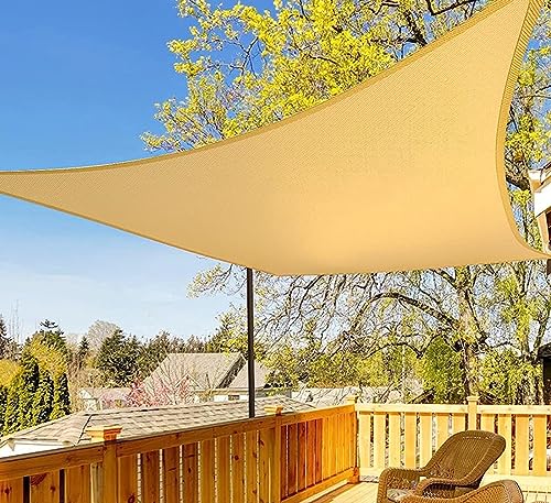 Sonnensegel Rechteckig, Wasserdicht Sonnenschutz Sonnensegel, 95% UV Schutz, für Balkon Terrasse Garten A,2.44 * 3.66m von WXHJM