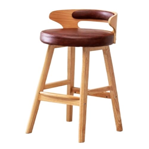 WXHQF Bar StüHle Bar Stuhl Moderne Einfache Hause Retro Rückenlehne Rezeption Milch Tee Shop Bar Rezeption Licht Luxus Hohe Hocker Bar Chair (Color : Brown, Size : A) von WXHQF