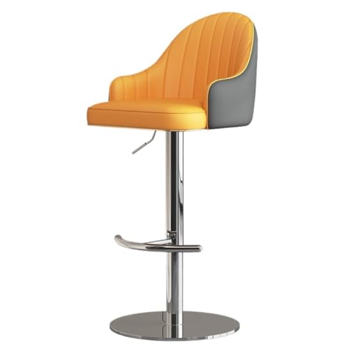 WXHQF Bar StüHle Barstuhl for Zuhause, drehbar, hoher Hocker, Schreibtischstuhl for Zuhause, Rückenlehne, anhebbar, hoher Barhocker, Kassierer-Barstuhl Bar Chair (Color : Orange, Size : A) von WXHQF