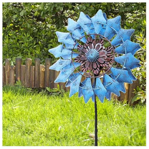 Windrad Garten Metall, 190×32cm,Doppelwindrad Windrad Metall DauerHaft Windrad Garten Der AußEnbereich Bietet Eine KüNstlerische AtmosphäRe Windrad Garten Metall, 190×32cm,Doppelwindrad Windrad Metall DauerHaft Windrad Garten Der AußEnbereich Bietet Eine KüNstlerische AtmosphäRe von WXJHNYBS